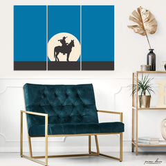 Cowboy Horse Silhouette (3 Panel) Wall Art - Prime Décor