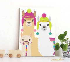 Cute Lama Family Nursery Wall Art - Prime Décor