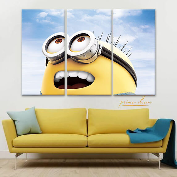 Despicable Me Minion (3 Panel) Cartoon Wall Art – Prime Décor