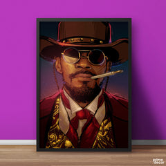 Django Unchained Smoking | Movie Poster Wall Art - Prime Décor