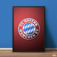 FC Bayern Munich Football Logo Solid Background | Fifa Sports Poster Wall Art - Prime Décor