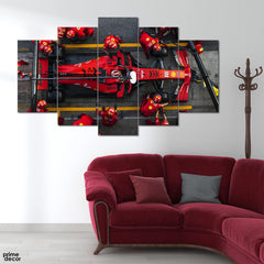 Formula 1 Tires Replacement (5 Panel) Sports Wall Art - Prime Décor