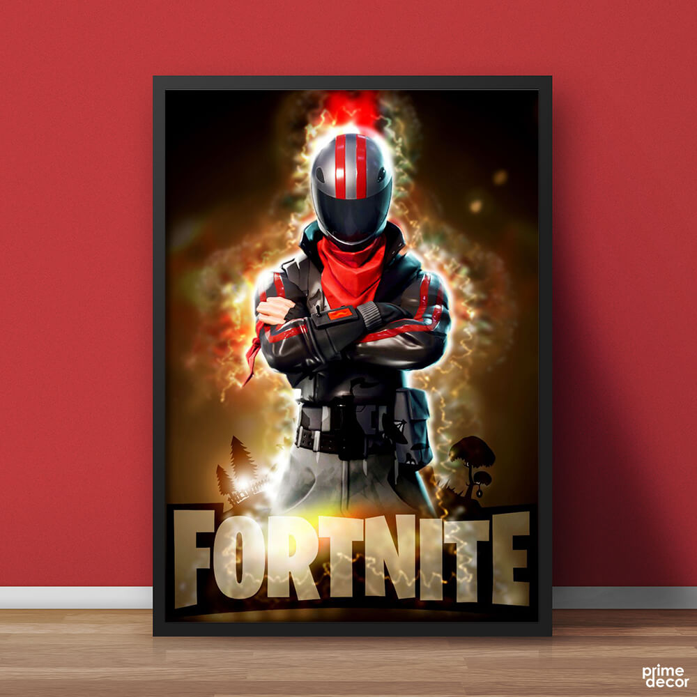 Fortnite Red Helmet Man | Game Poster Wall Art - Prime Décor