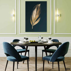 Gold Glitter Leaf (Single Panel) | Abstract Wall Art - Prime Décor