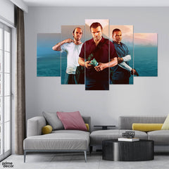 GTA V Trevor Franklin (5 Panel) Game Wall Art - Prime Décor