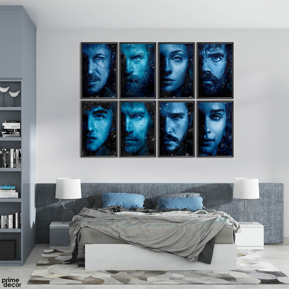 Game of Thrones Faces Collection (8 Panel) Tv Series Wall Art - Prime Décor