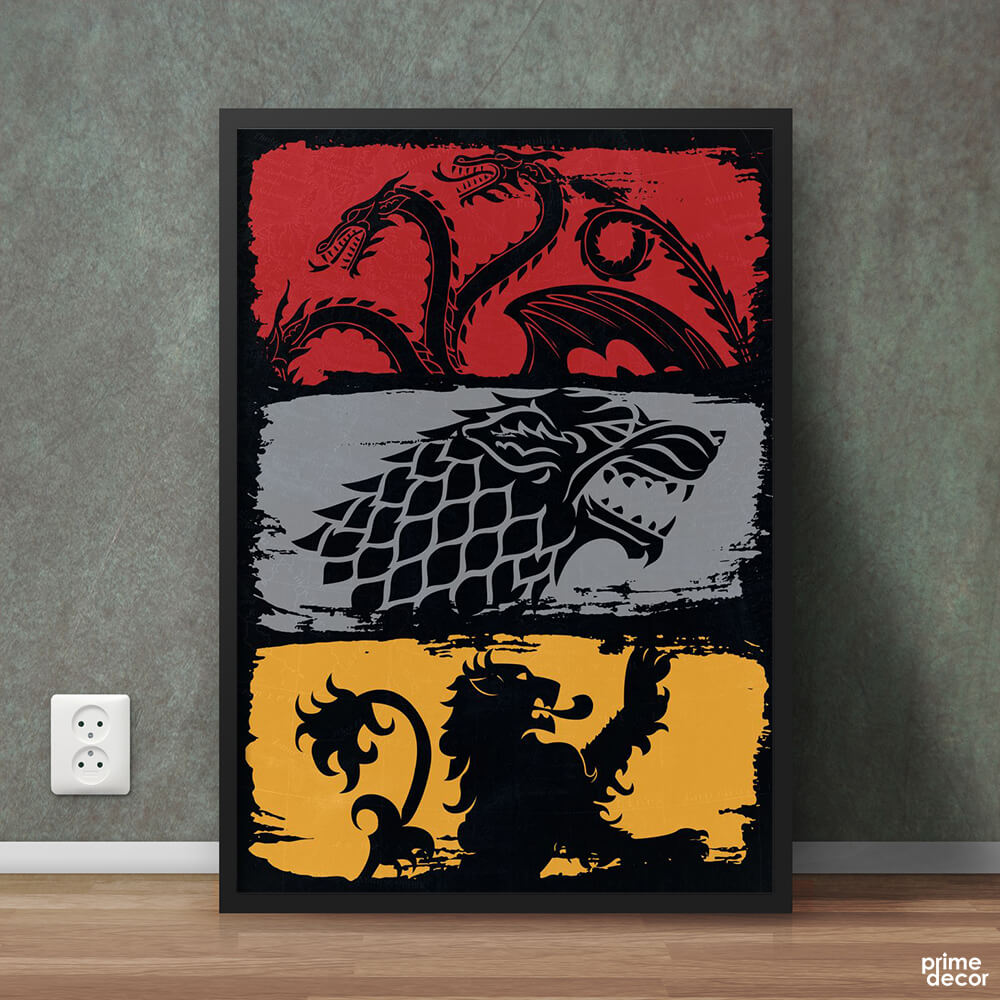 Game of Thrones Houses Logo | Movie Poster Wall Art - Prime Décor