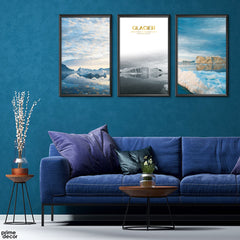 Glacier Blues Nordic Style (3 Panel) Landscape Wall Art - Prime Décor