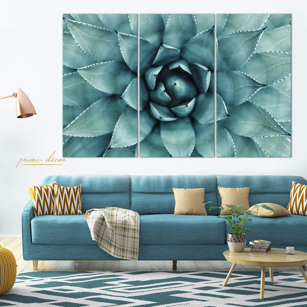 Green Succulent (3 Panel) Floral Wall Art - Prime Décor