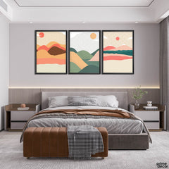 Hued Striped Hills (3 Panel) Digital Wall Art - Prime Décor