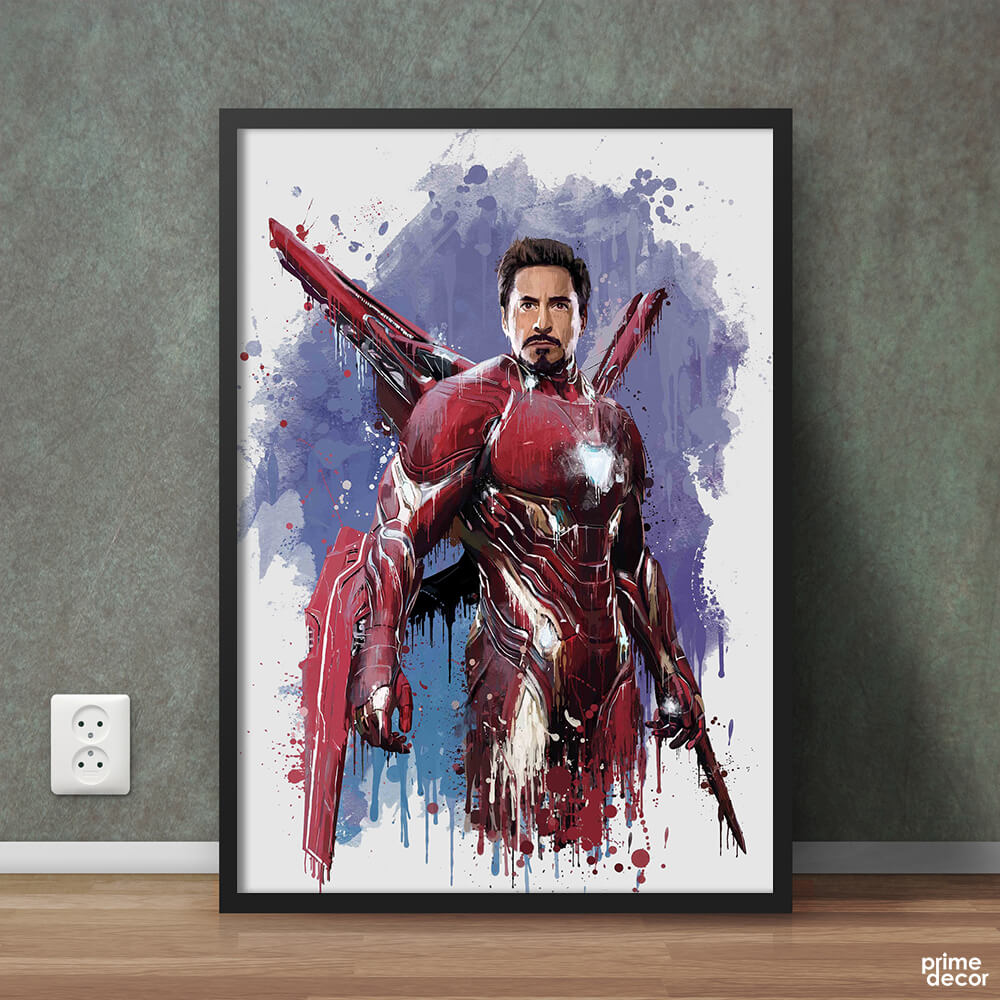 Iron Man Watercolor | Movie Poster Wall Art - Prime Décor