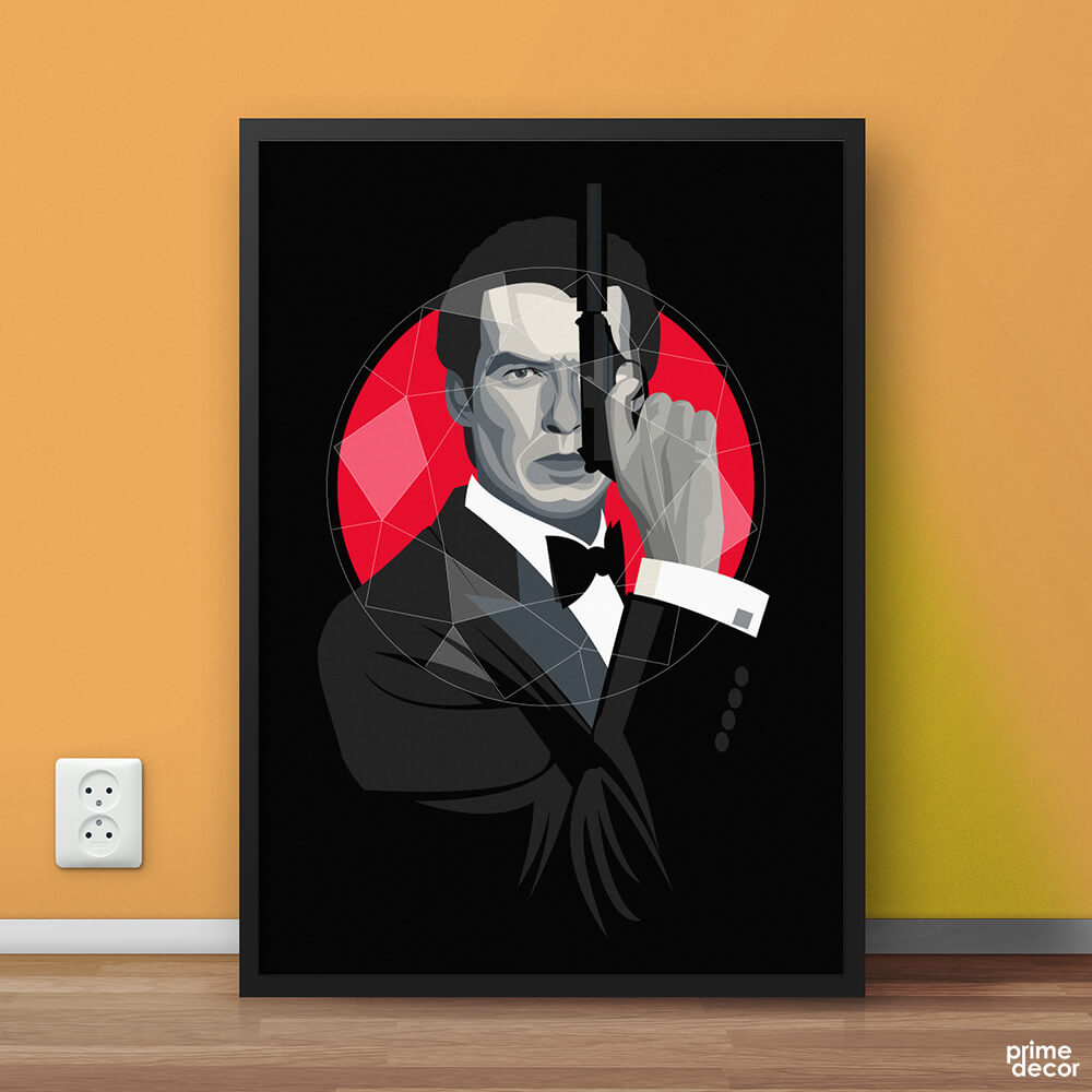 James Bond 007 Polygonal Geometric | Movie Poster Wall Art - Prime Décor