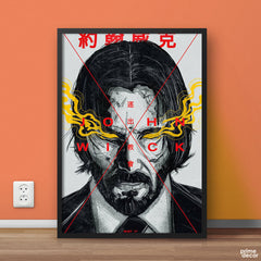 John Wick Chinese Font Art | Movie Poster Wall Art - Prime Décor