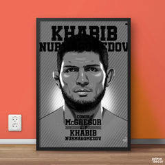 Khabib Nurmagomedov Grey FanArt UFC | Sports Poster Wall Art - Prime Décor