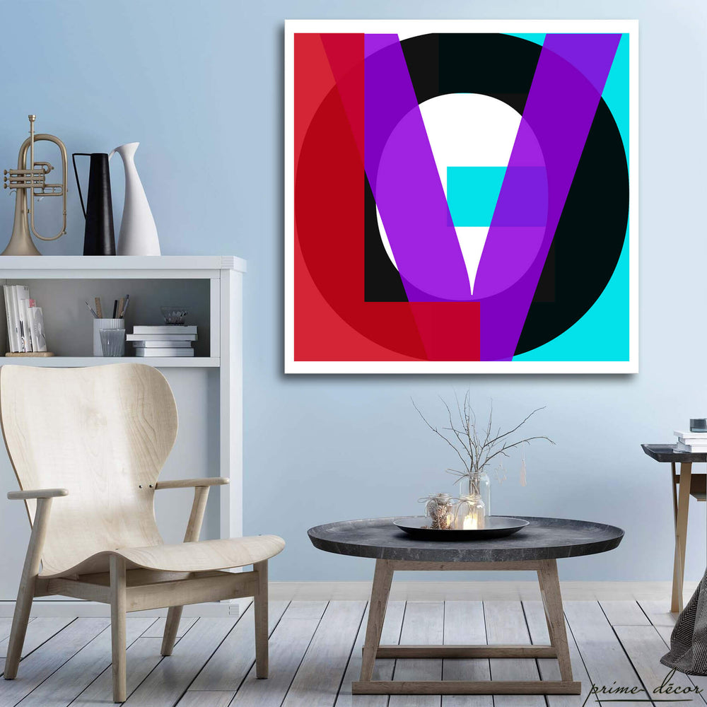 L.O.V.E (Single Panel) Square Wall Art - Prime Décor