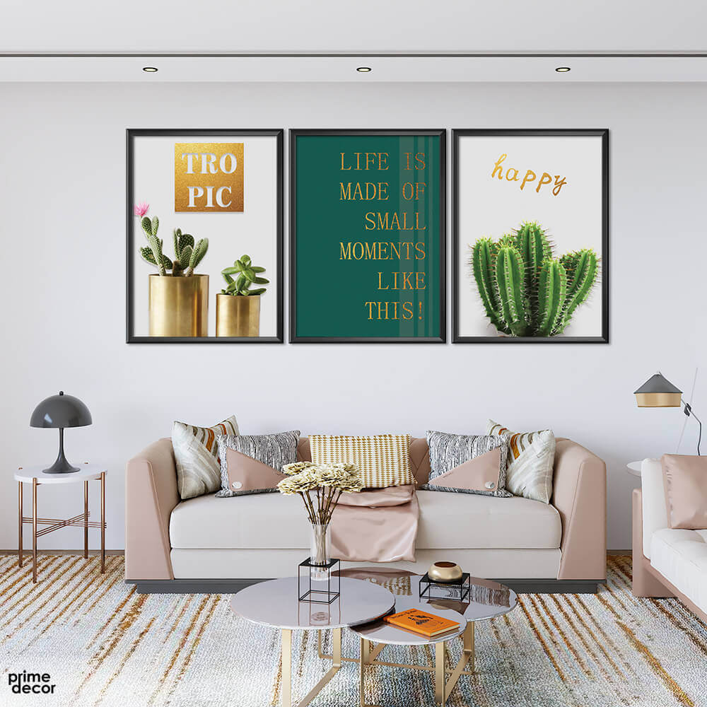 Life is Made of Small Moments (3 Panel) Floral Wall Art - Prime Décor