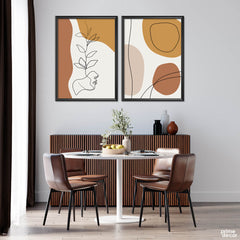 Line Face Art Pastel Colors (2 Panel) Nordic Wall Art - Prime Décor