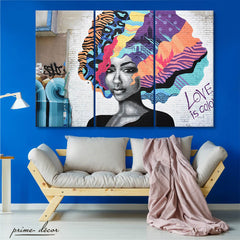 “Love Is Color” Street Art (3 Panel) Graffiti Wall Art - Prime Décor