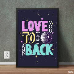 Love You To The Moon And Back Purple Background | Motivational Poster Wall Art - Prime Décor