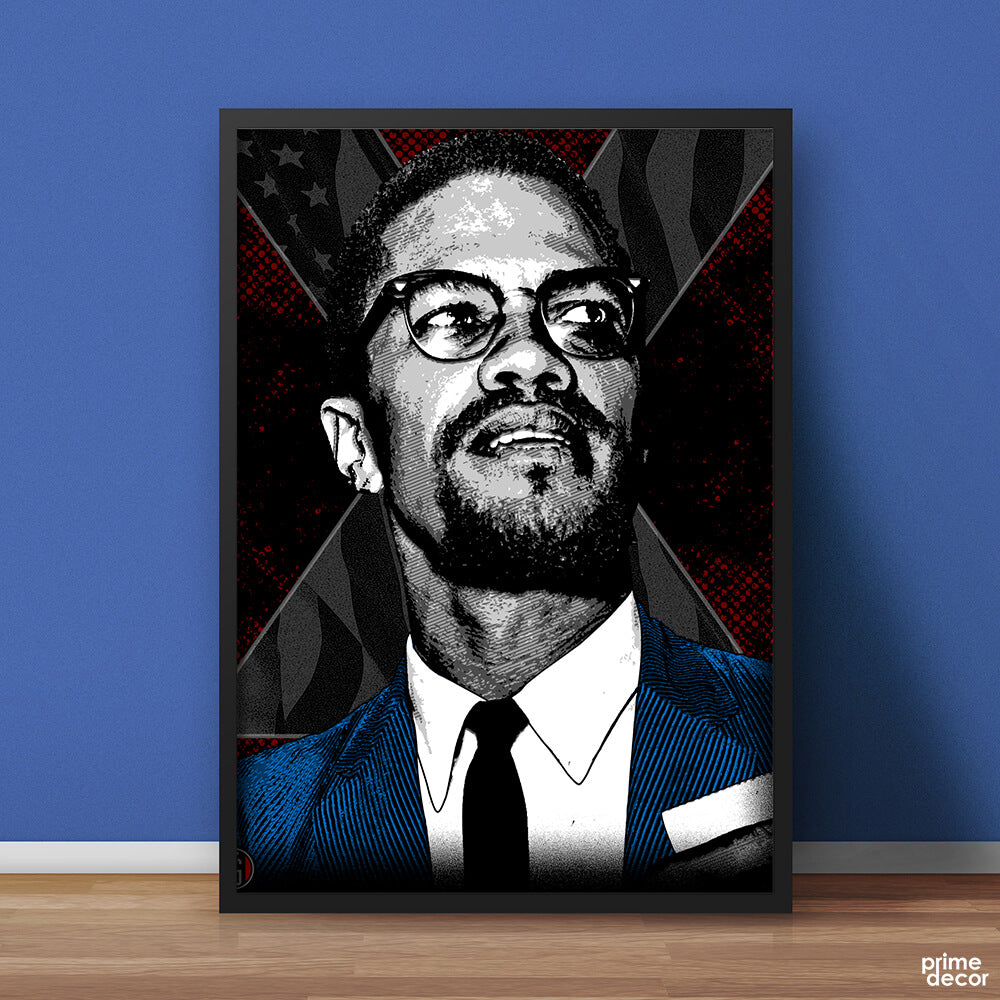 Malcolm X Fanart Design | Figures Poster Wall Art - Prime Décor