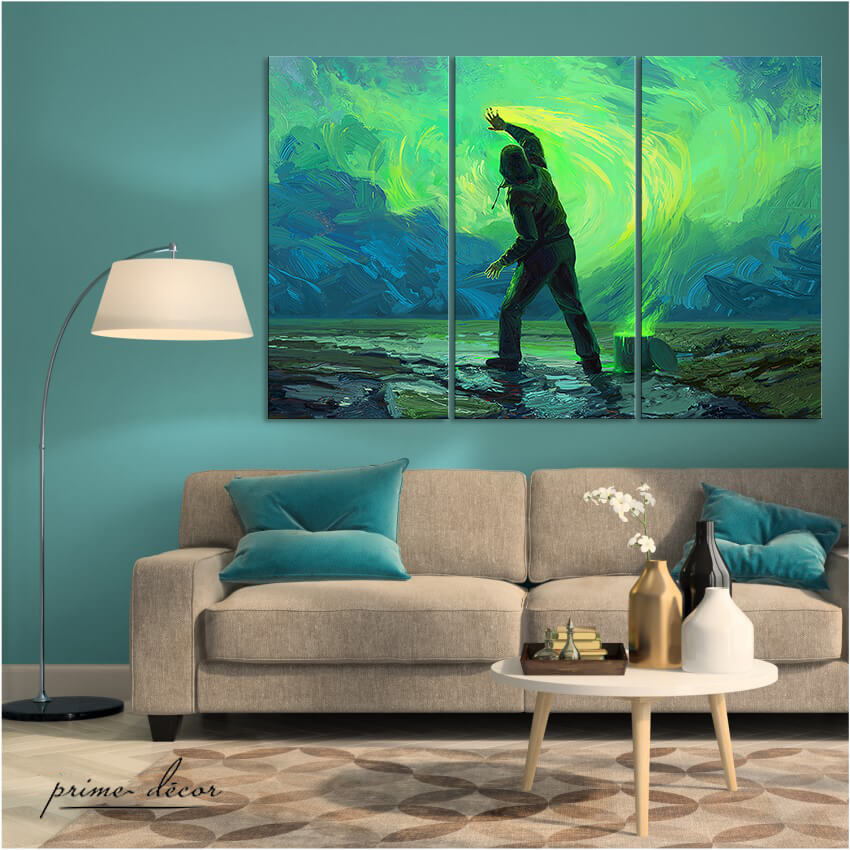 Man Painting Sky (3 Panel) Abstract Wall Art - Prime Décor