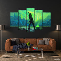 Man Painting Sky (5 Panel) Abstract Wall Art - Prime Décor