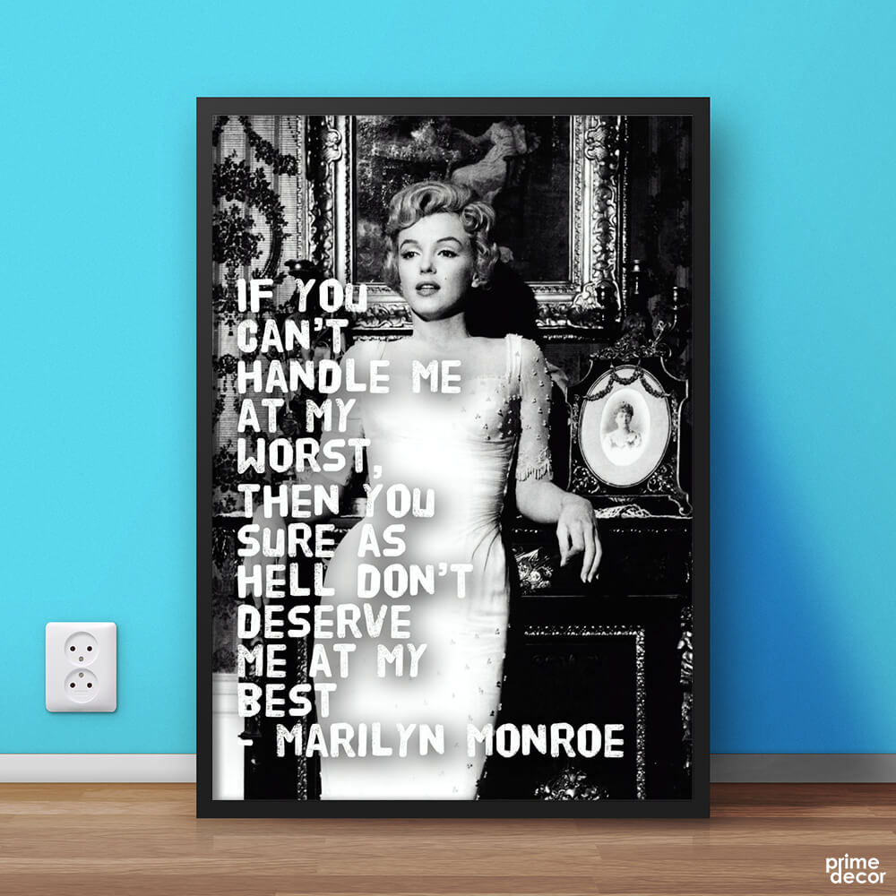 Marilyn Monroe B&W Quote | Fashion Poster Wall Art - Prime Décor