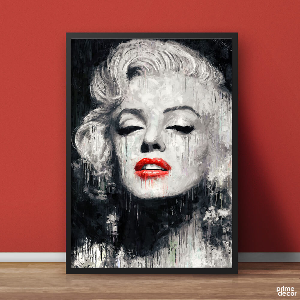 Marilyn Monroe Red Lips | Fashion Poster Wall Art - Prime Décor