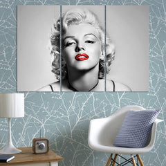 Marilyn Monroe (3 Panel) B&W Celebrity Wall Art - Prime Décor