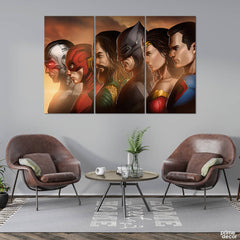 Marvel Superheroes Side View (3 Panel) Movie Wall Art - Prime Décor