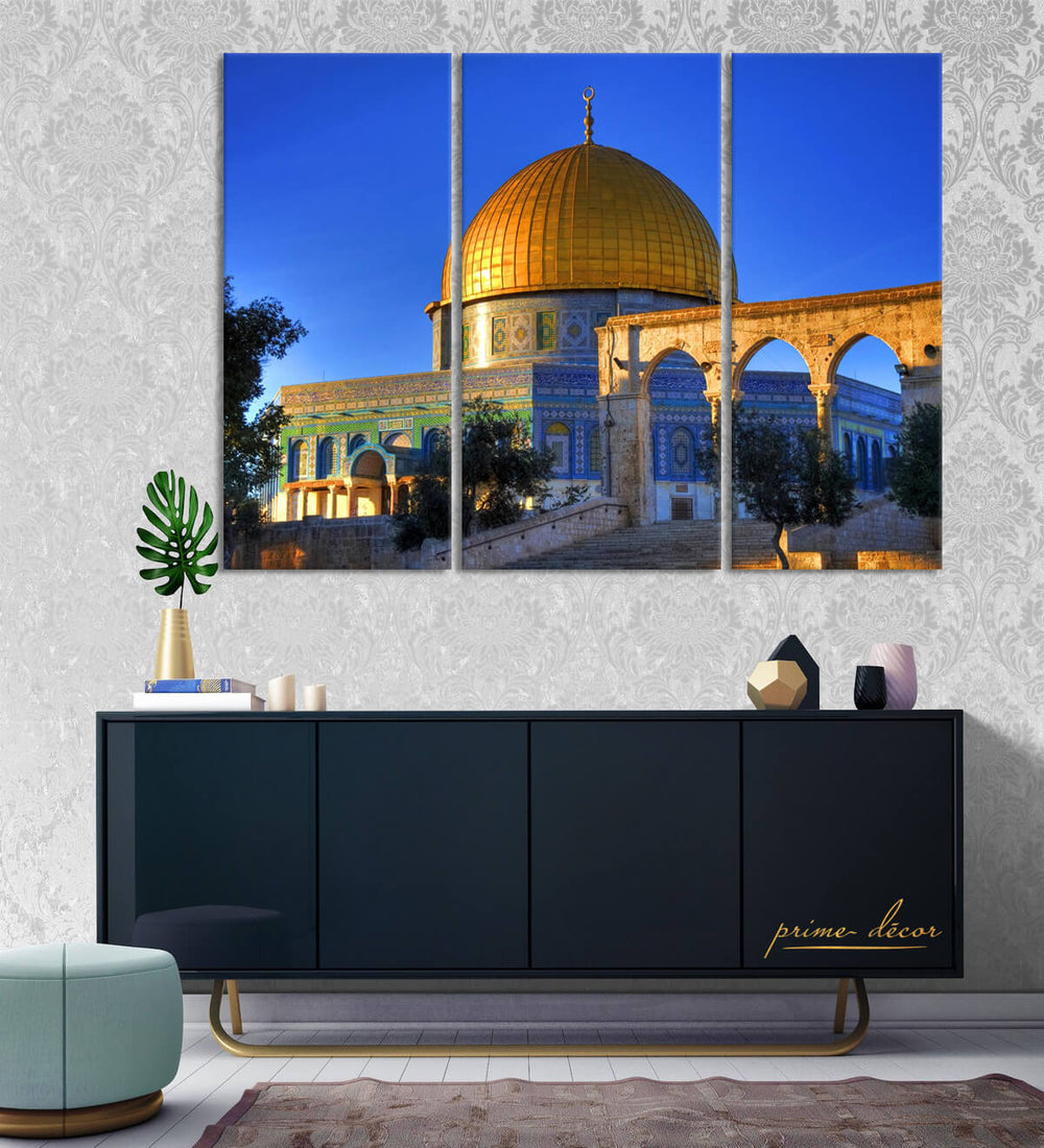 Masjid-Al-Aqsa (3 Panel) Mosque Wall Art - Prime Décor