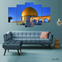 Masjid-Al-Aqsa (5 Panel) Mosque Wall Art - Prime Décor