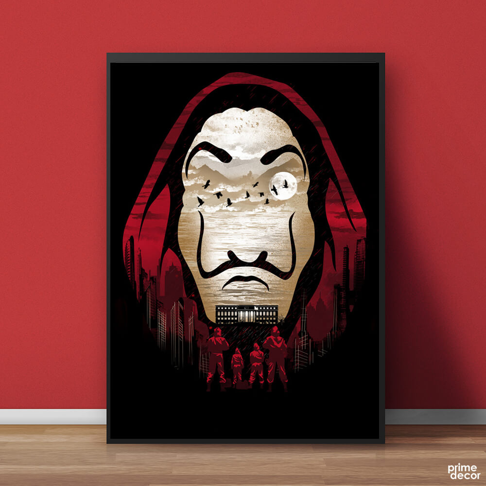 Money Heist Blended Mask | Movie Poster Wall Art - Prime Décor