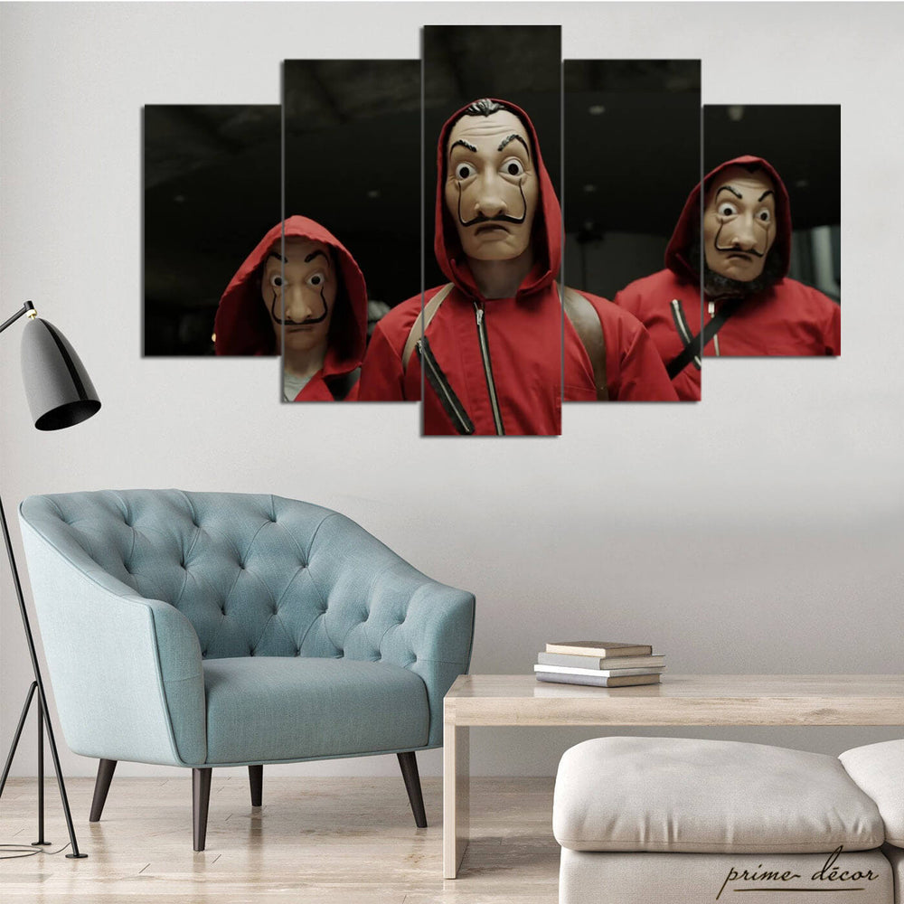 Money Heist (5 Panel) TV-Series Wall Art - Prime Décor