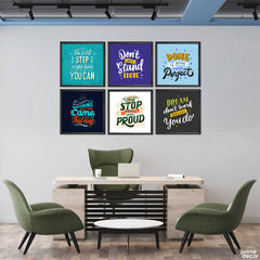 Motivational Mix Vol-3 (6 Panel) Office Wall Art - Prime Décor