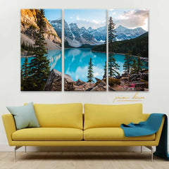 Mountain Lake (3 Panel) Nature Wall Art - Prime Décor
