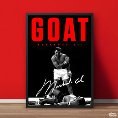 Muhammad Ali GOAT with Signature | Sports Poster Wall Art - Prime Décor