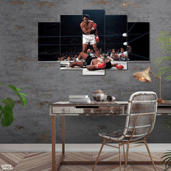 Muhammad Ali Knock Out (5 Panel) Sports Wall Art - Prime Décor