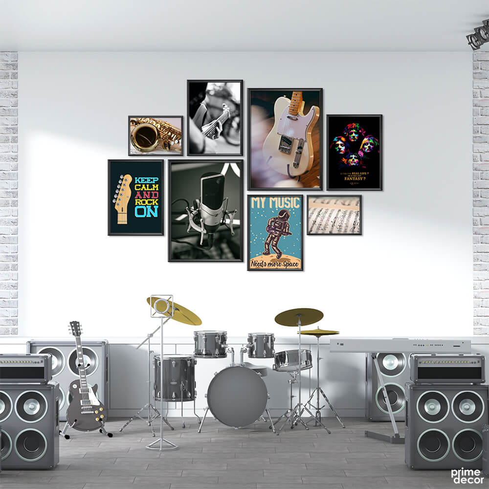 Music Mix Vol-2 (8 Panel) Music Wall Art - Prime Décor