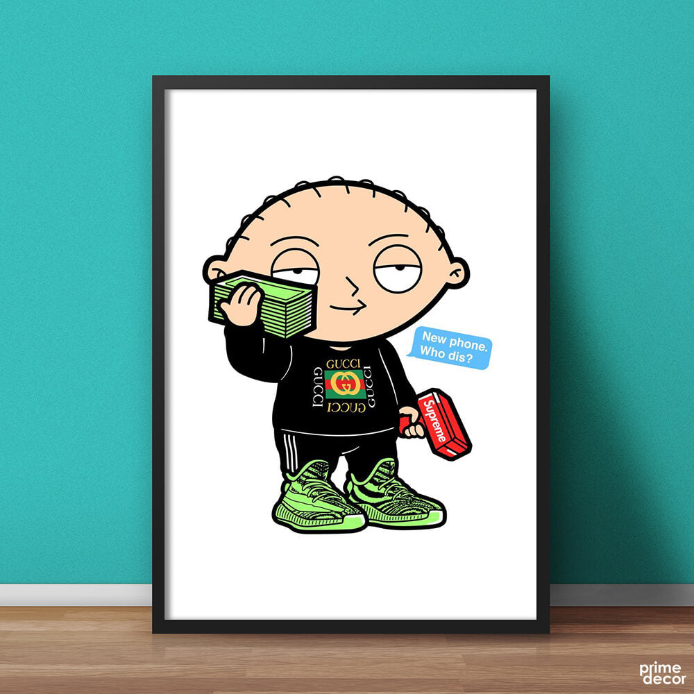 New Phone Who Dis Stewie Griffin | Funny Poster Wall Art - Prime Décor
