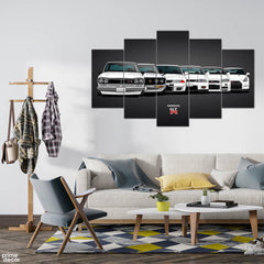 Nissan GTR Generations (5 Panel) Cars Wall Art - Prime Décor