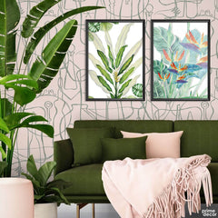 Nordic Natural Aloe Leaves (2 Panel) Floral Wall Art - Prime Décor