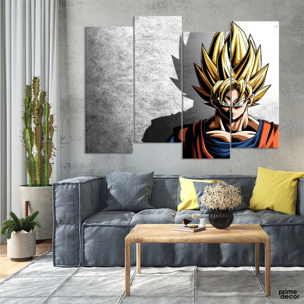Dragon Ball Japanese Anime (4 Panel) Anime Wall Art - Prime Décor