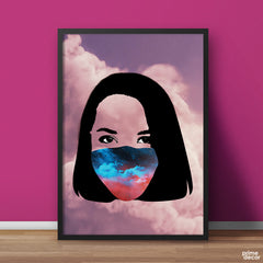 Pandemic Girl Space Mask Artwork | Poster Wall Art - Prime Décor