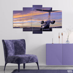 Pilatus PC-24 Aircraft in Purple Sunset (5 Panel) Travel Wall Art - Prime Décor