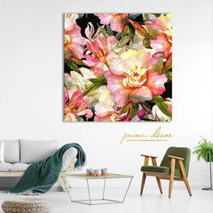 Pink Floral (Single Panel) Square Wall Art On Sale - Prime Décor