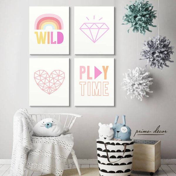 Play Time (Set of 4) Nursery Poster Wall Art - Prime Décor