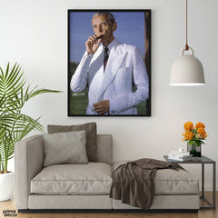 Quaid-e-Azam Smoking Cigar | Figures Poster Wall Art - Prime Décor