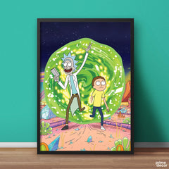 Rick and Morty Exiting Portal | Movie Poster Wall Art - Prime Décor