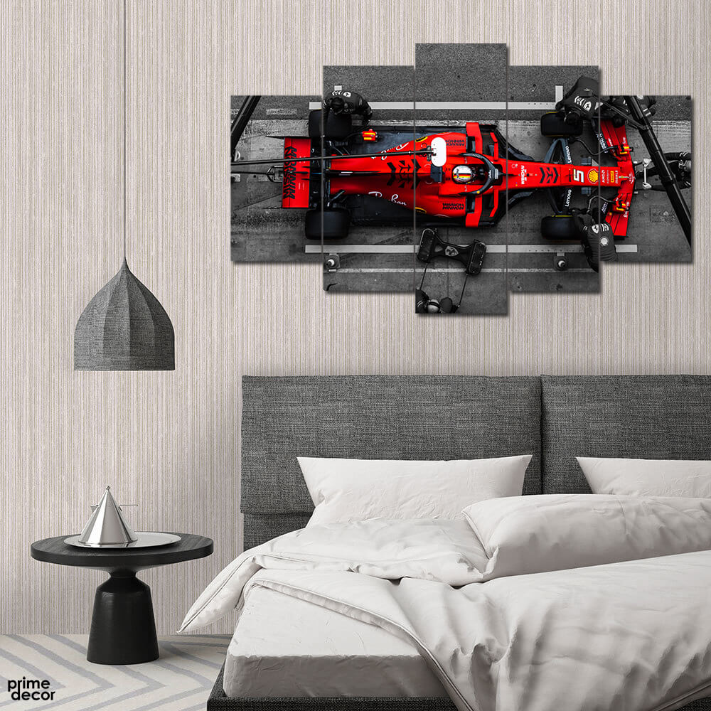 Sebastian Vettel’s Formula F1 SF90 (5 Panel) Sports Wall Art On Sale - Prime Décor